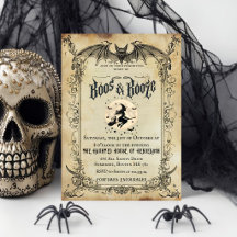 Vintage Gothic Halloween Party Invitation | Bats W