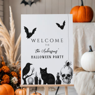 Vintage Gothic Halloween Party Welcome Sign