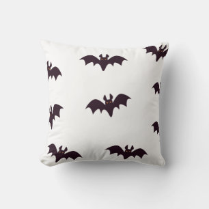Vintage Gothic Halloween Scary Bats Throw Pillow