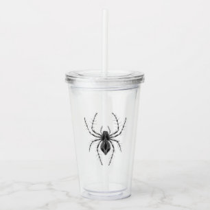 Vintage Gothic Halloween Spider Acrylic Tumbler