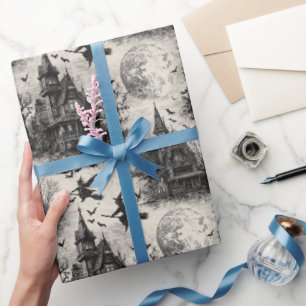 Vintage Gothic Halloween Wrapping Paper