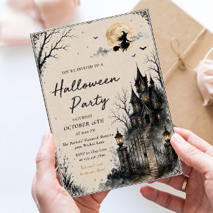 Vintage Gothic Haunted House Halloween Party Invitation