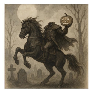 Vintage/Gothic Headless Horseman Halloween/Autumn Acrylic Print