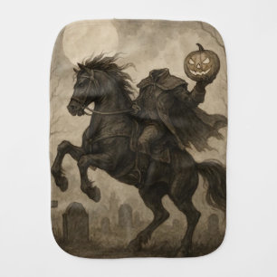 Vintage/Gothic Headless Horseman Halloween/Autumn Baby Burp Cloth