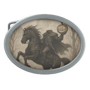 Vintage/Gothic Headless Horseman Halloween/Autumn Belt Buckle