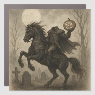 Vintage/Gothic Headless Horseman Halloween/Autumn Car Magnet