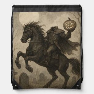 Vintage/Gothic Headless Horseman Halloween/Autumn Drawstring Bag
