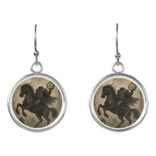 Vintage/Gothic Headless Horseman Halloween/Autumn Earrings