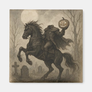 Vintage/Gothic Headless Horseman Halloween/Autumn Magnet