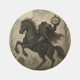 Vintage/Gothic Headless Horseman Halloween/Autumn Outdoor Rug