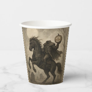 Vintage/Gothic Headless Horseman Halloween/Autumn Paper Cups