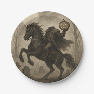 Vintage/Gothic Headless Horseman Halloween/Autumn  Paper Plates