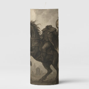 Vintage/Gothic Headless Horseman Halloween/Autumn Pillar Candle