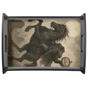 Vintage/Gothic Headless Horseman Halloween/Autumn Serving Tray