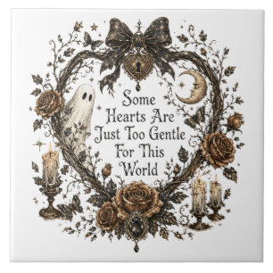 Vintage Gothic Heart Ceramic Tile