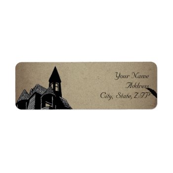 Vintage Gothic House Return Address Label by NoteableExpressions at Zazzle