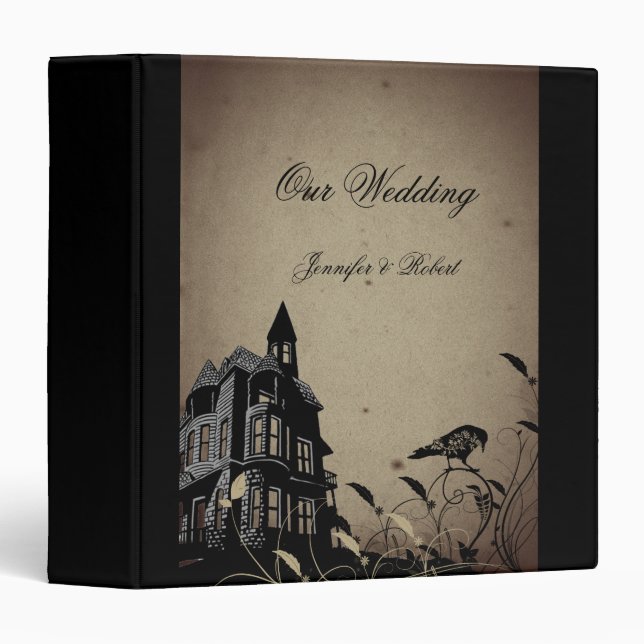 Vintage Gothic House Wedding Binder (Front/Spine)