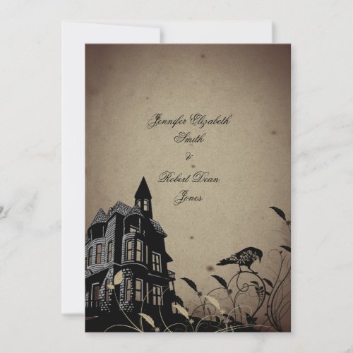 Vintage Gothic House Wedding Invitation