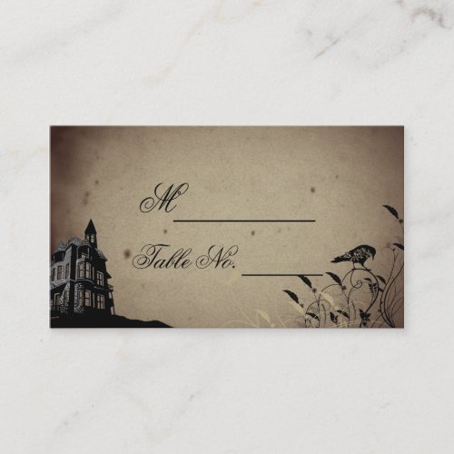 Vintage Gothic House Wedding Place Card Business Cards
