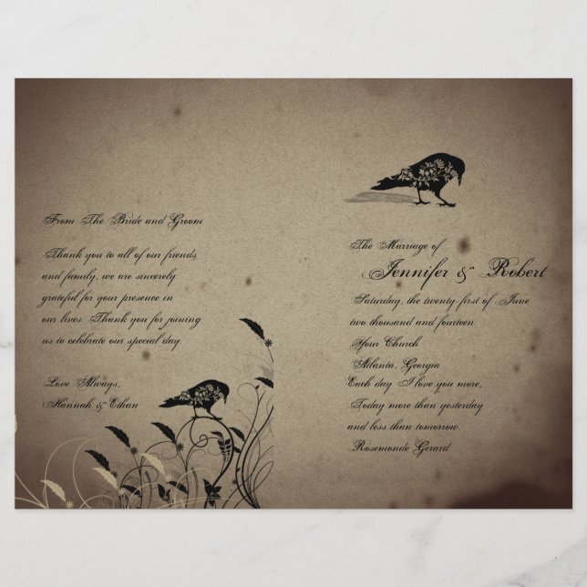 Vintage Gothic House Wedding Program (Front)