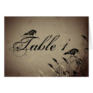 Vintage Gothic House Wedding Table Number