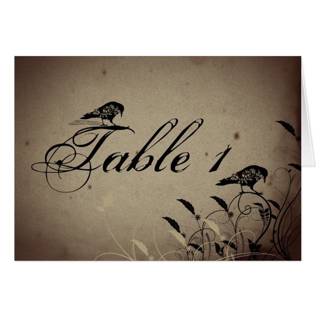 Vintage Gothic House Wedding Table Number (Front Horizontal)