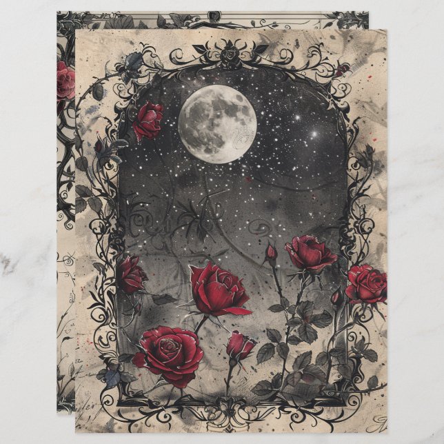 Vintage Gothic Junk Journal Page (Front/Back)