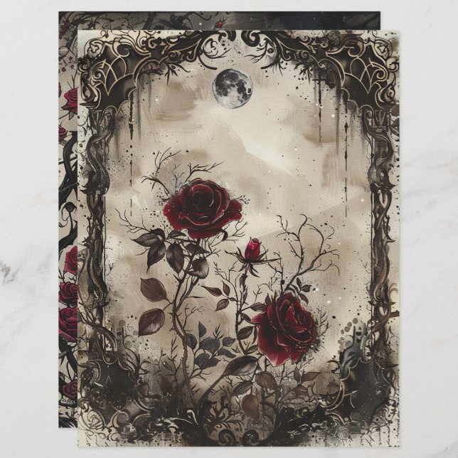 Vintage Gothic Junk Journal Page (Front/Back)