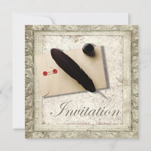 vintage gothic love steampunk wedding invitation