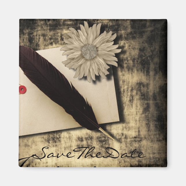 vintage gothic love steampunk wedding magnet (Front)