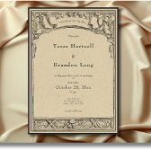 Vintage Gothic Medieval Line Arch Border Wedding Invitation