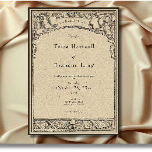 Vintage Gothic Medieval Arch Border Wedding Invitation