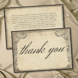 Vintage Gothic Medieval Border Parchment Wedding Thank You Card