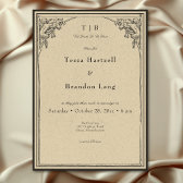 Vintage Gothic Medieval Line Arch Border Wedding Invitation