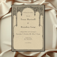 Vintage Gothic Medieval Line Arch Border Wedding