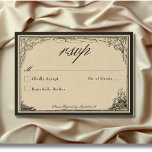 Vintage Gothic Medieval Line Border Wedding RSVP Card<br><div class="desc">Elevate your gothic wedding with a medieval-inspired wedding response card without dinner choices that exudes timeless elegance and mystery. Designed to replicate an antique vintage feel, this stunning design features delicate black line art gothic borders on a vintage, aged parchment ivory colored background, evoking the charm of a bygone era....</div>