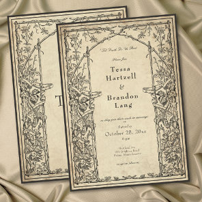 Vintage Gothic Medieval Vine Parchment Wedding Invitation
