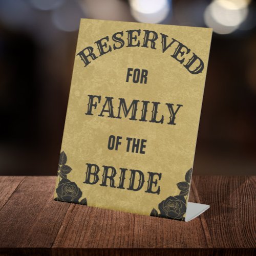 Vintage Gothic or Halloween Wedding Reserved  Pedestal Sign