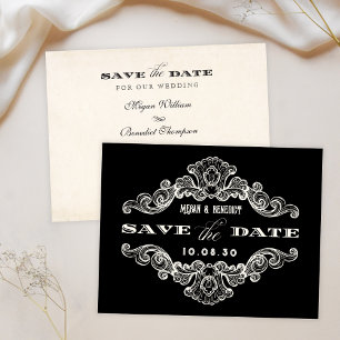Vintage gothic ornament wedding save the date