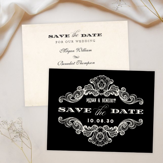 Vintage gothic ornament wedding  save the date (Creator Uploaded)