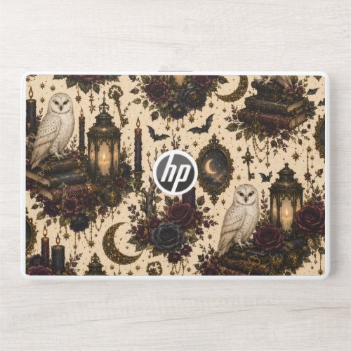 Vintage Gothic Owl & Roses Laptop Skin