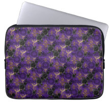 Vintage Gothic Phoenix and Roses Purple Pattern