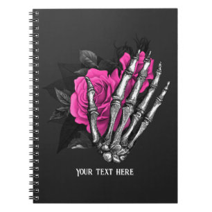 Vintage Gothic Pink Rose Skeleton Personalized Not Notebook