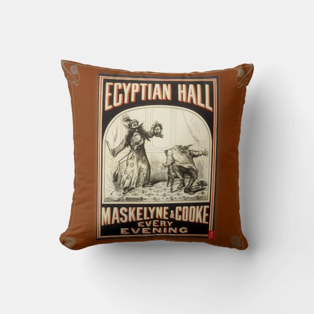 Vintage Gothic Poster Throw Pillow (Front)