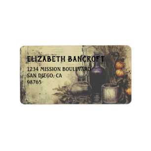 Vintage Gothic Potion Halloween Return Address Label