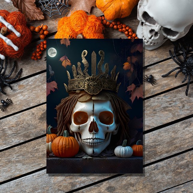 vintage  gothic pumpkin and skull spooky halloween invitation (Creator Uploaded)