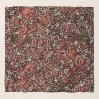 Vintage Gothic Pumpkin Vines Halloween Chiffon Sca Scarf