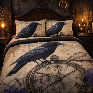 Vintage Gothic Raven Duvet Cover