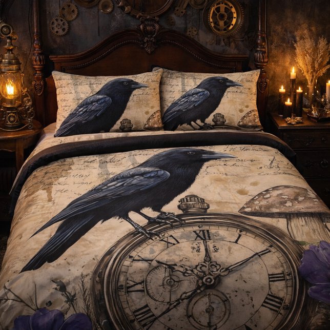 Vintage Gothic Raven Duvet Cover (Creator Uploaded)