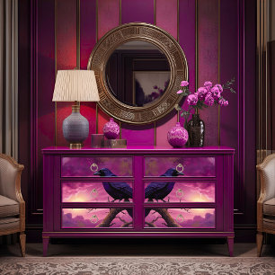 Vintage Gothic Raven Of Violet Horizon Decoupage  Tissue Paper